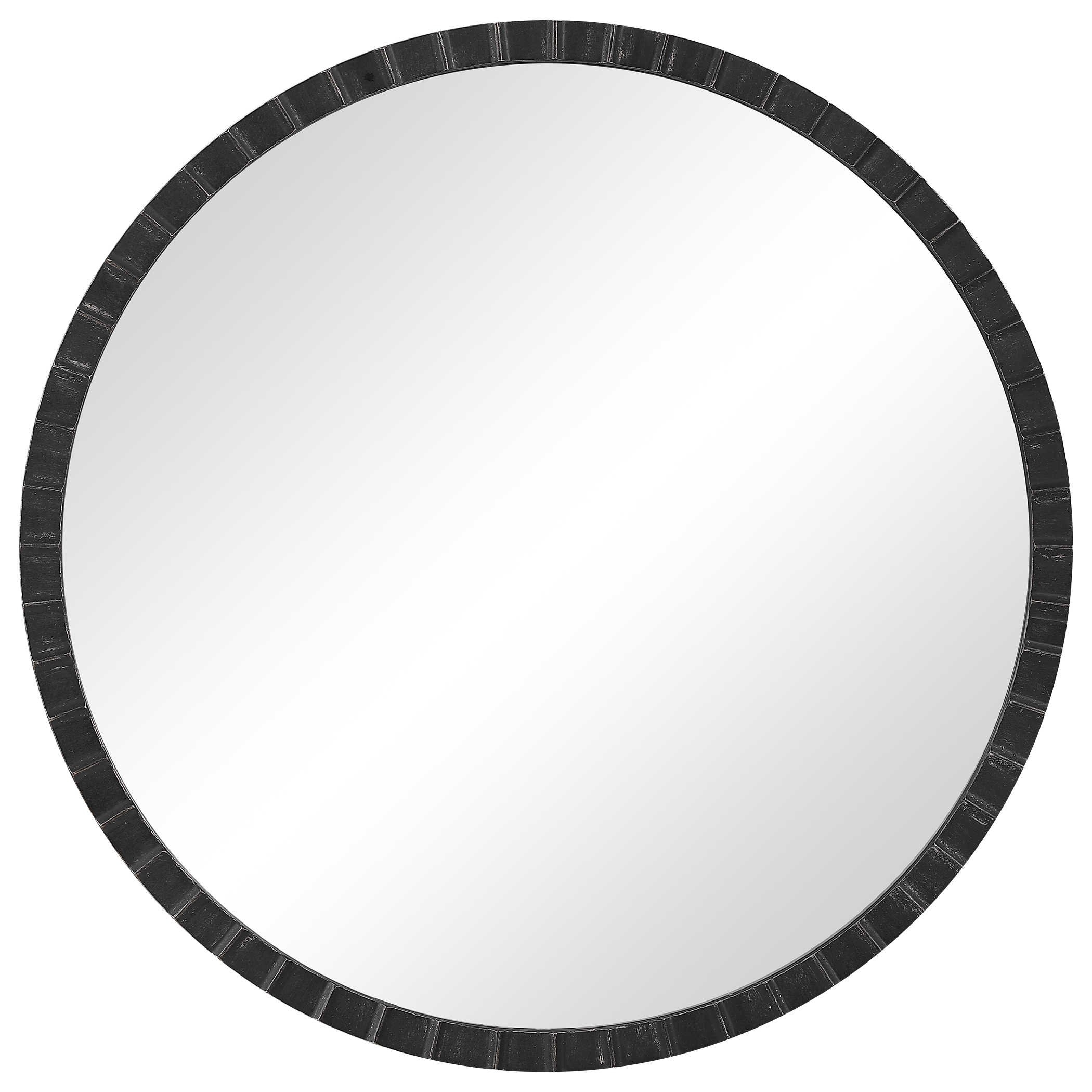 Dandridge Round Industrial Mirror, 34" - Image 0