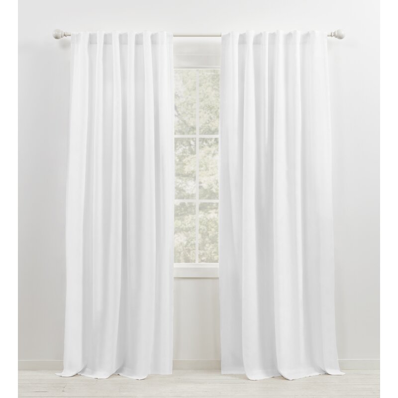 Leanne Semi-Sheer Rod Pocket Single Curtain Panel - 50x84" - Image 0