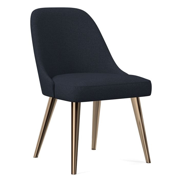 Mid-Century Upholstered Dining Chair -oil rubbed bronze legs - Image 0
