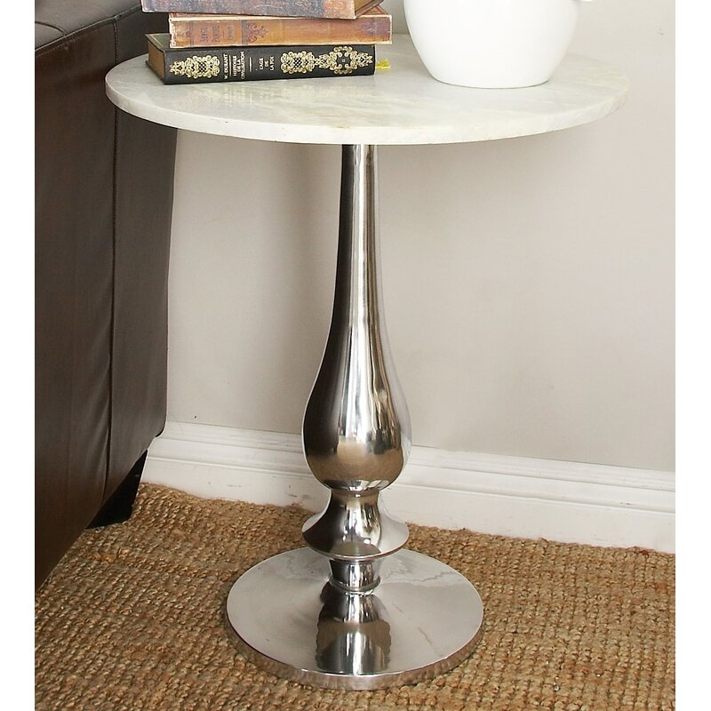 Yorkshire Aluminum and Marble End Table - Image 1