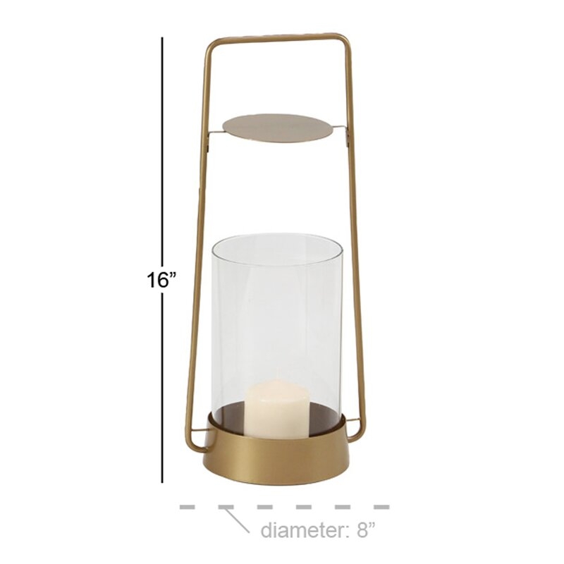 Rustic Glass and Metal Tabletop Lantern - Image 0