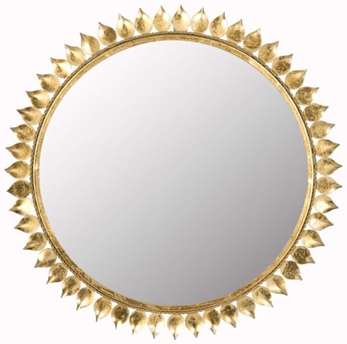 Leaf Crown Sunburst Mirror - Antique Gold - Arlo Home - Image 0