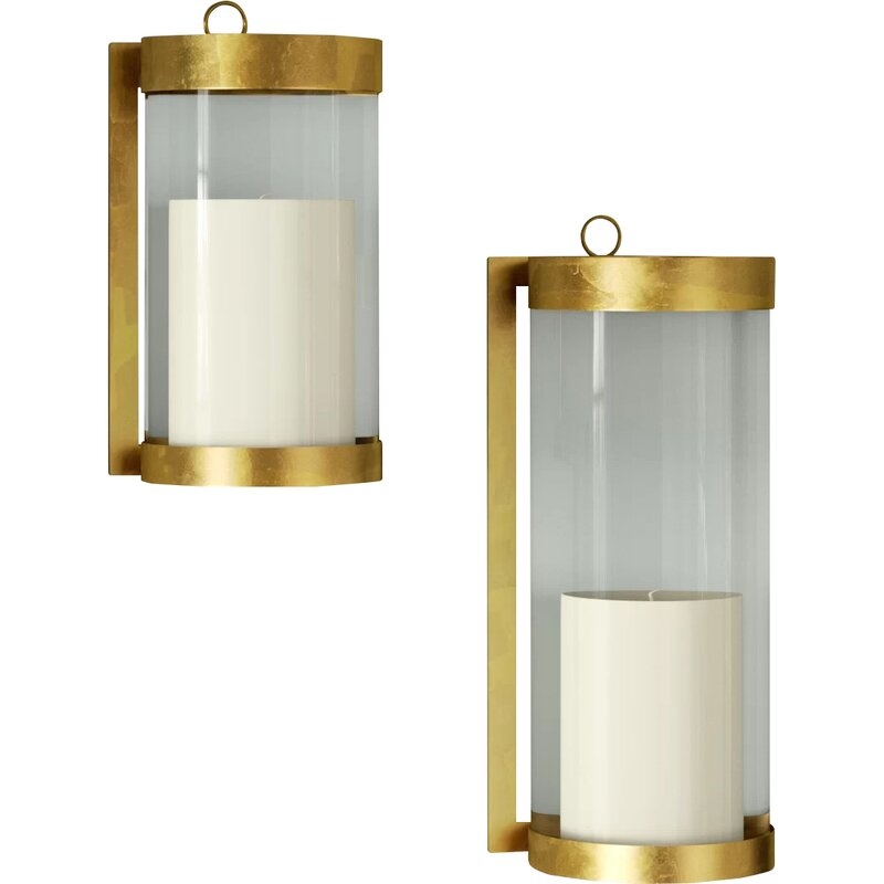 Glass and Metal Wall Sconce - Image 1