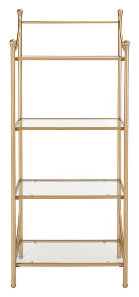 Diana 4 Tier Etagere - Gold Liquid/Tempered Glass - Arlo Home - Image 1