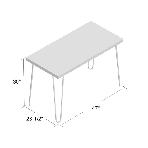 Giselle Desk with Hairpin Metal Legs - Image 1