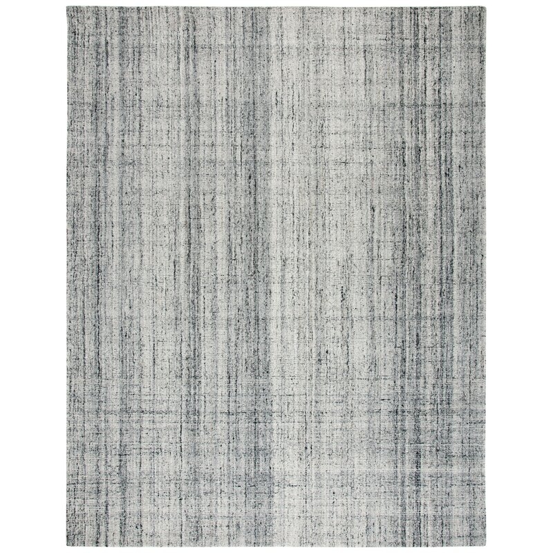 Handmade Tufted Wool Gray/Black Area Rug - Image 0