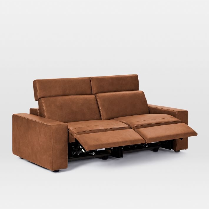 Enzo Leather Reclining Sofa - two basic arms - Image 2