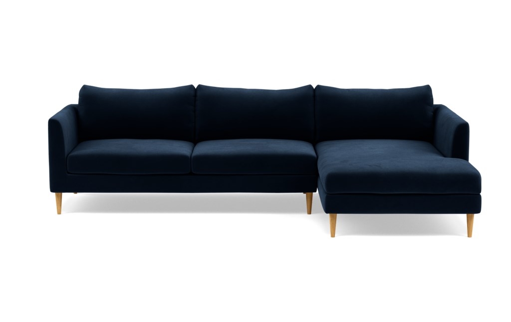 OWENS Sectional Sofa with Right Chaise, Navy - Image 0