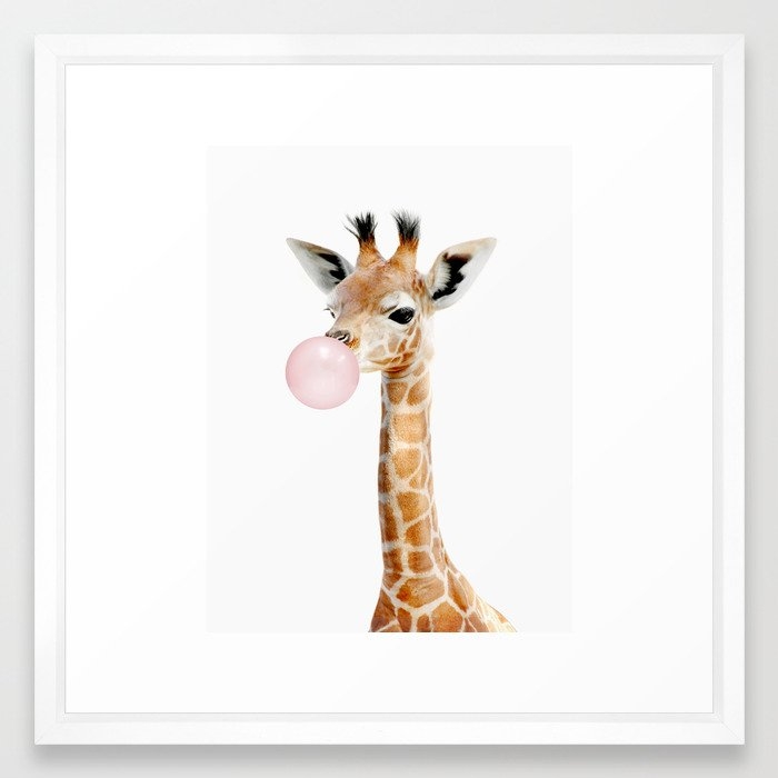 Bubble Gum Baby Giraffe - 22" - vector white - Image 0