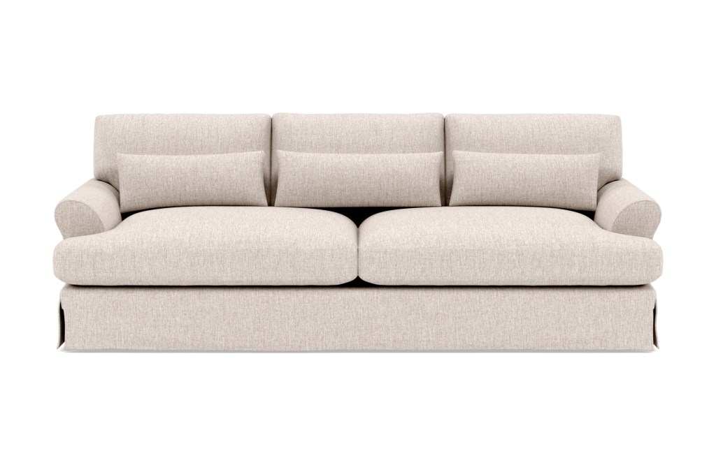 MAXWELL SLIPCOVERED Slipcovered Sofa, Oiled Walnut with Brass Cap Stiletto Leg - Image 0