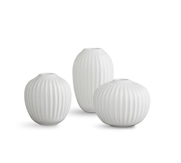Kahler Hammershi Miniature Vases, Set of 3, White - Image 1