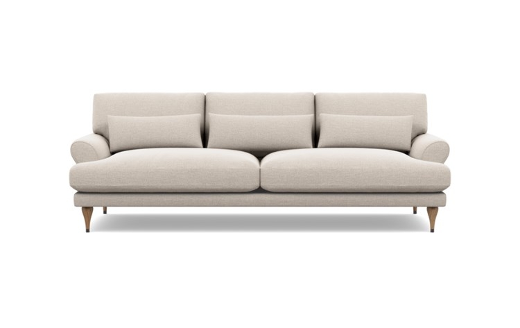 Maxwell Sofa with Linen Fabric and White Oak with Antique Cap legs - Image 0