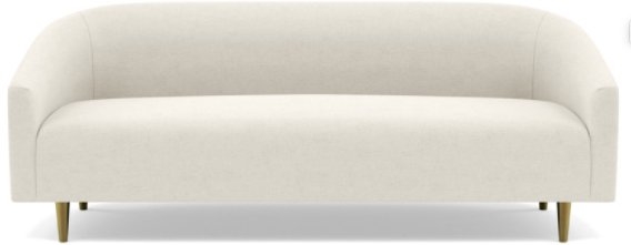 Tegan Loveseats with White Chalk Fabric and Brass Plated legs - Image 0