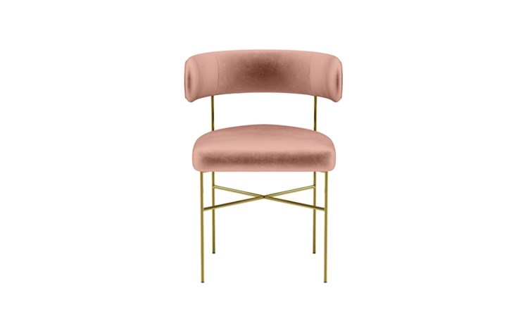 Audrey Dining Chair with Blush Fabric and Matte Brass legs - Image 0