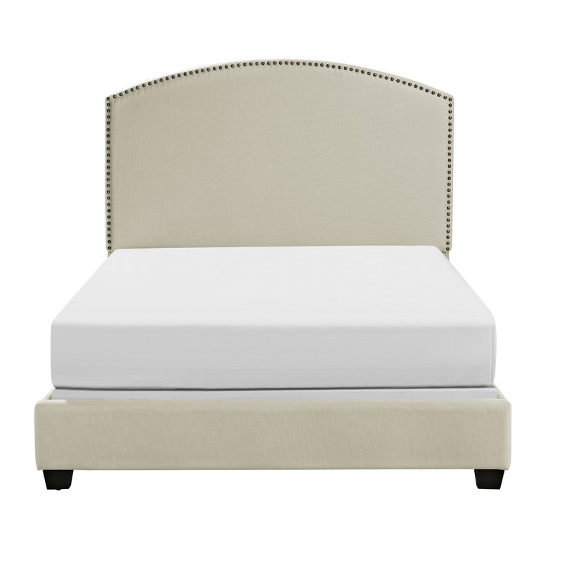 Benedict Curved Upholstered Panel Bed - Image 1