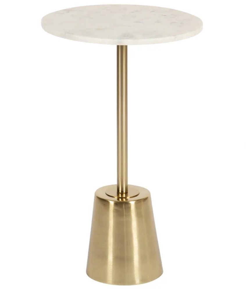 Leming Round Side Table 14X14x24 Gold - Image 1