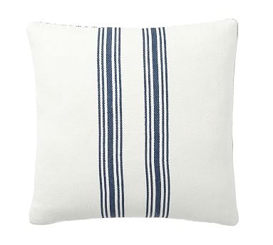 Culver Reversible Stripe Grainsack Pillow Cover, 20", Storm Blue - Image 0