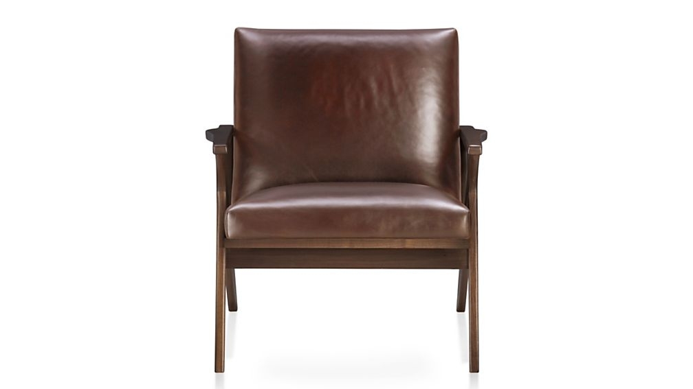 Cavett Leather Wood Frame Chair - Image 0