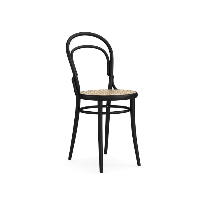 Ton #14 Dining Side Chair w/ Natural Cane Seat, Black Grain - Image 1