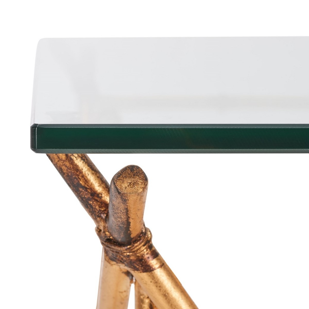 Mark Crisscrossed Accent Table - Gold/Clear - Safavieh - Image 6