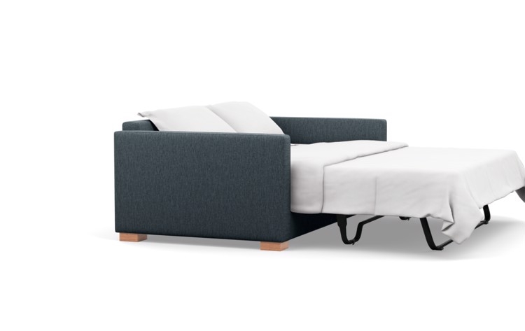 Charly Sleeper Sofa with Sleepers in Rain Fabric with matte black L Leg - Image 2