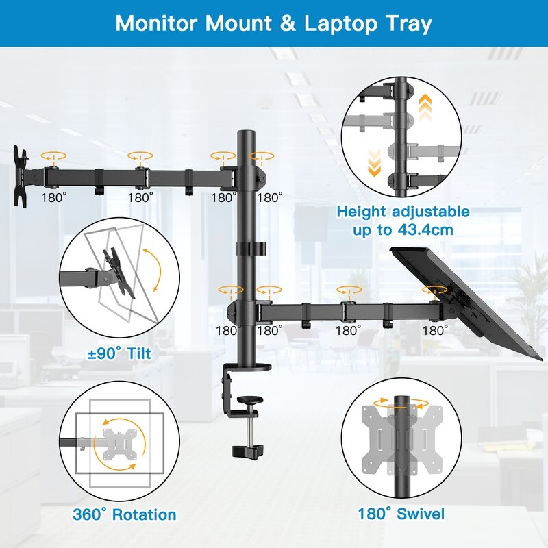 Monitor Universal 2 Screen Laptop Mount - Image 5