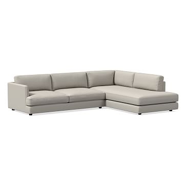Haven Sectional Set 05: XL Left Arm Sofa, Right Arm Terminal Chaise, Poly, Performance Basket Slub, Feather Gray - Image 0