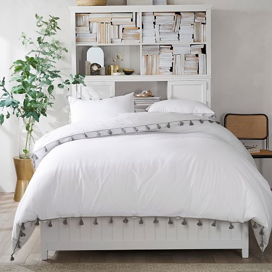 Beadboard Storage Bed + Hutch Set, Queen, Simply White - Image 2