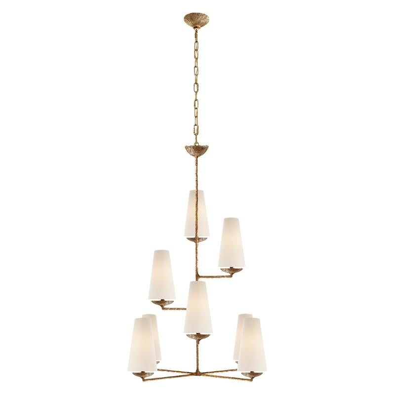 FONTAINE VERTICAL CHANDELIER - GILDED PLASTER - Image 0