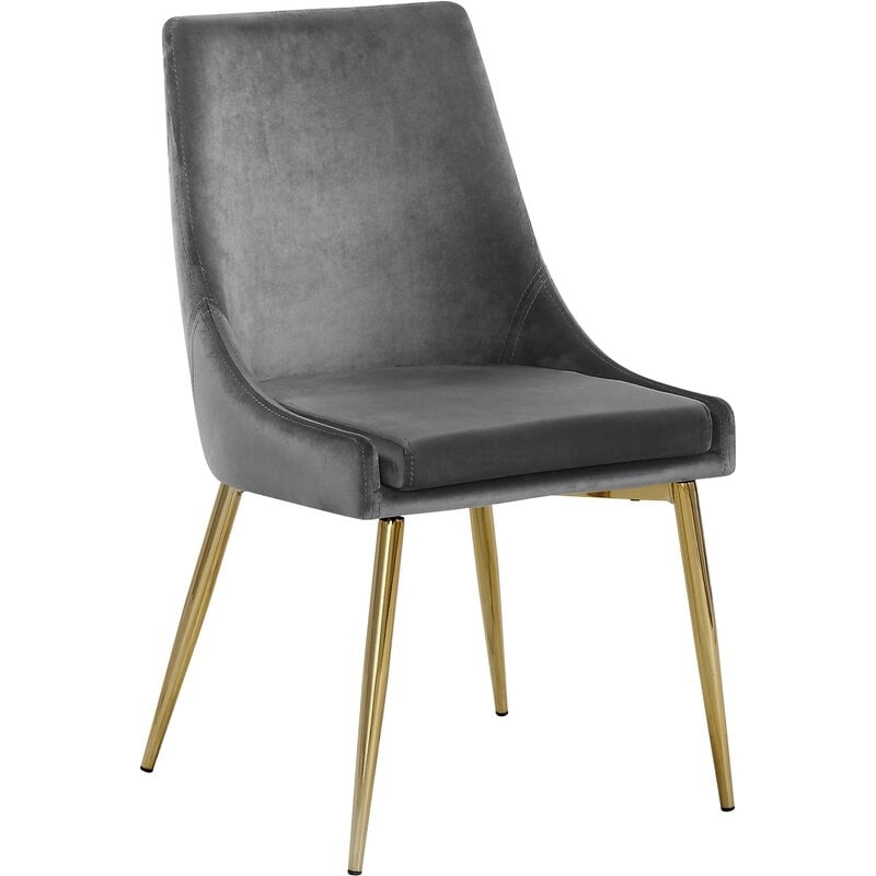Paluch Upholstered Dining Chair (set of 2) - Gray, Gold - Image 0