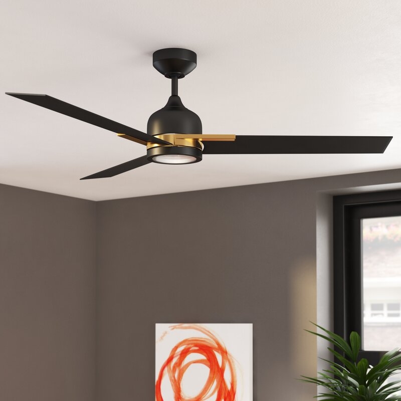 52" Strode 3 Blade LED Ceiling Fan, Light Kit Included - Image 1