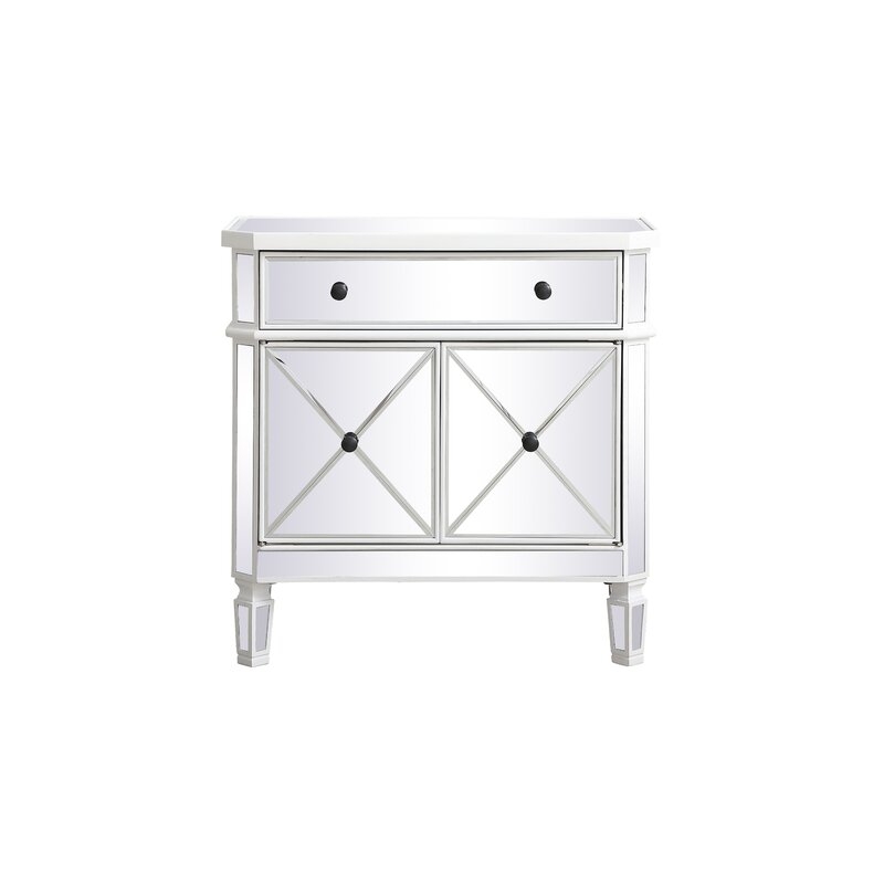 Lela 1 Drawer 2 Doors Mirrored Accent Cabinet - Image 4