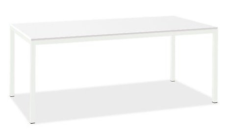 Pratt Table, Marbled white quartz composite Top, White base - Image 0