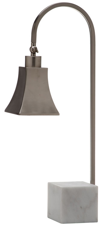 Charley 26-Inch H Desk Table Lamp - Nickel/White Marble - Arlo Home - Image 0