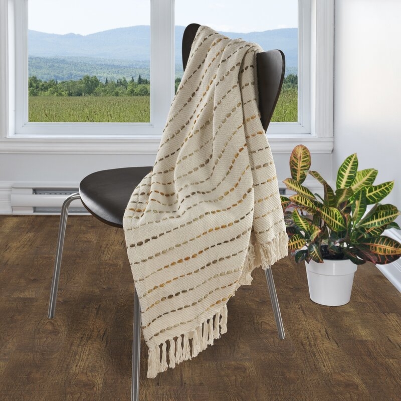 Wesham Mustard Cotton Throw - Image 1