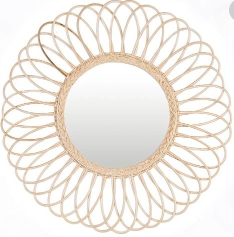 Elizabeth Round Mirror, Natural, Large - Image 0
