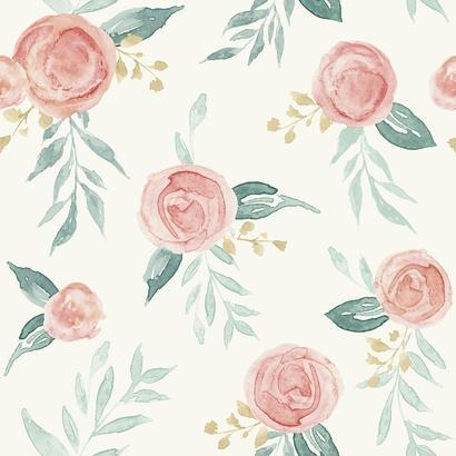 Watercolor Roses Wallpaper, Double Roll - Image 0