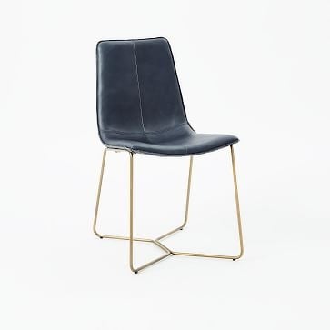 Slope Dining Chair, Parc Leather, Cement, Light Bronze - Image 4