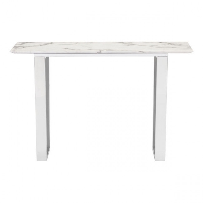 Atlas Console Table Stone & Brushed Stainless Steel - Image 1