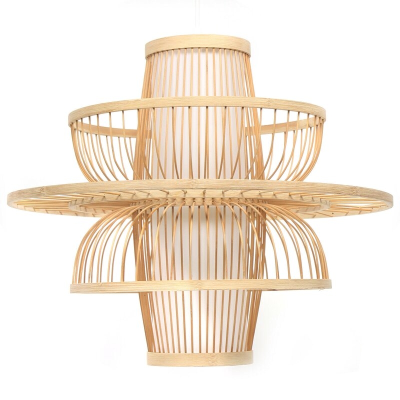 Retro Ceiling Light Bamboo Wicker Rattan Chandelier - Image 0