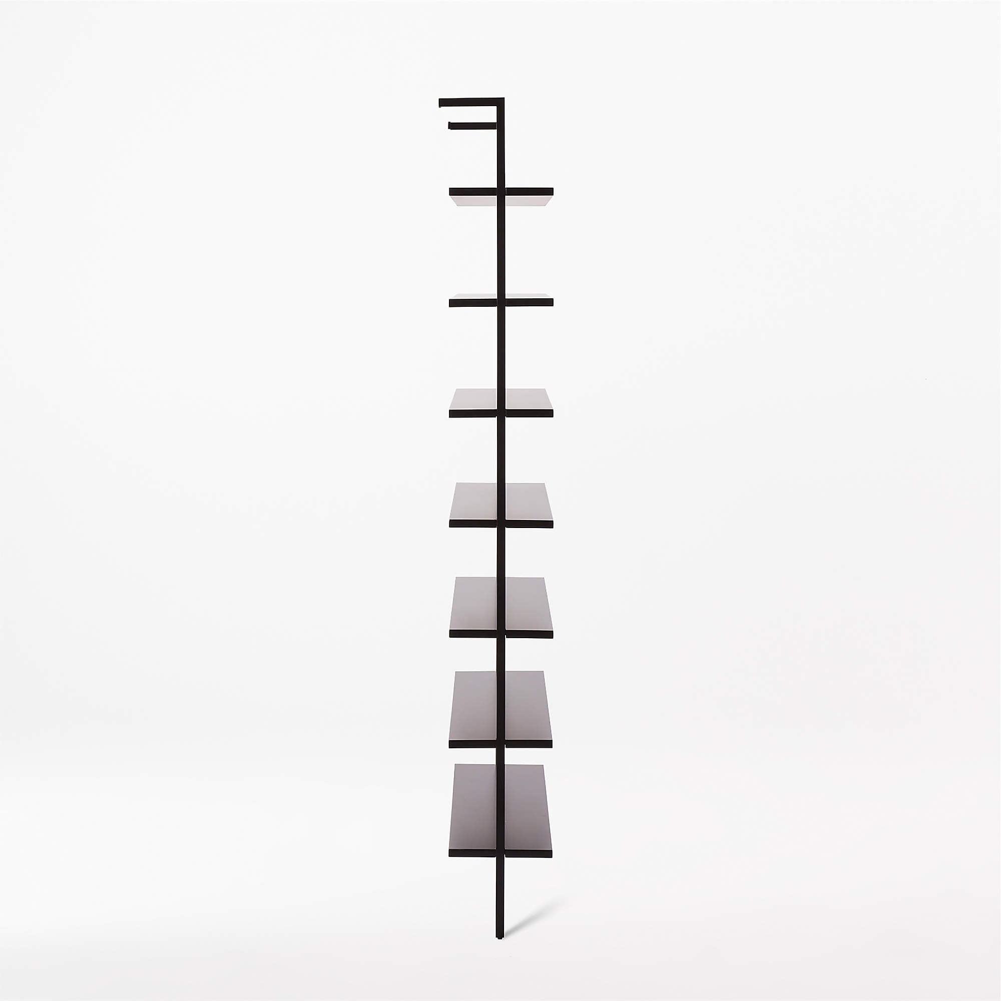 Stairway Wide Black Metal Wall Mount Bookshelf 96'' - Image 2