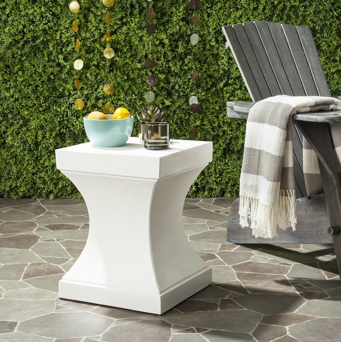 Curby Indoor/Outdoor Accent Table, Ivory - Image 2