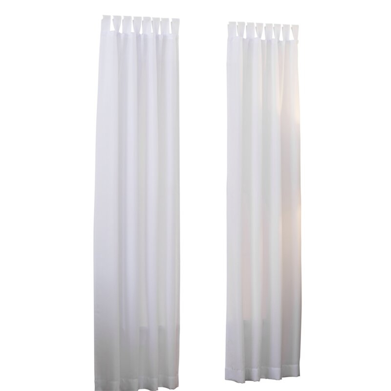 Wayfair Basics Solid Color Semi-Sheer Tab Top Single Curtain Panel - Image 2