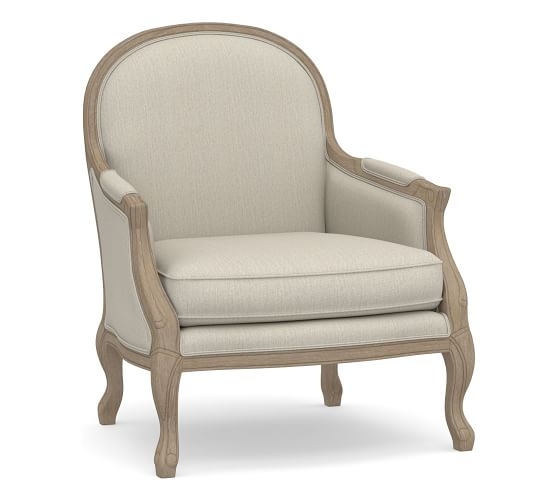 EDWARD UPHOLSTERED ARMCHAIR, POLYESTER WRAPPED CUSHION - Image 0