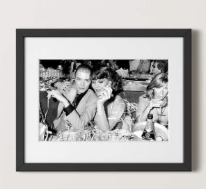 'David Bowie and Romy Haag' Photographic Print in Black Frame 21.5"x17.5" - Image 0