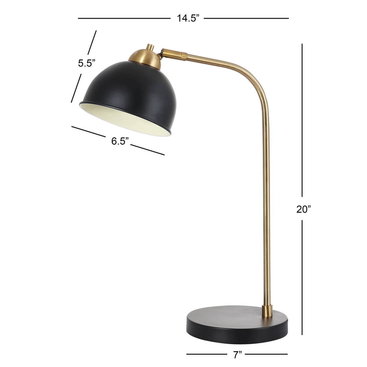 Bilston Table Lamp, Black & Brass - Image 3