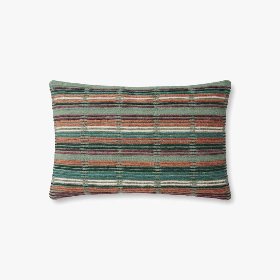 PILLOWS PJB0019 GREEN / MULTI 13" x 21" Cover w/Down - Image 0