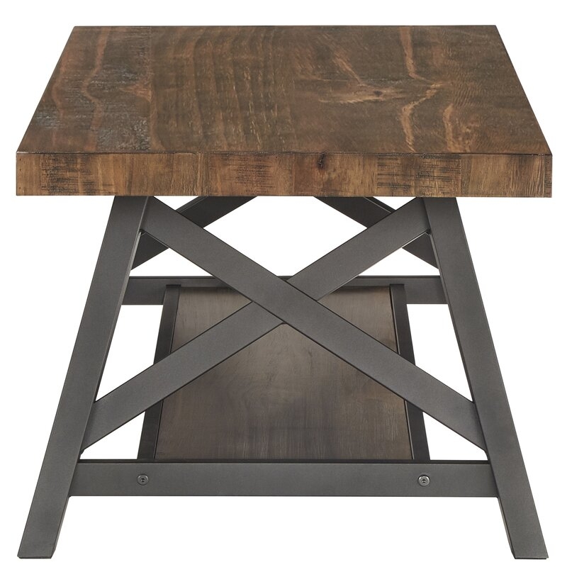 Isakson Trestle Coffee Table with Storage - Image 1