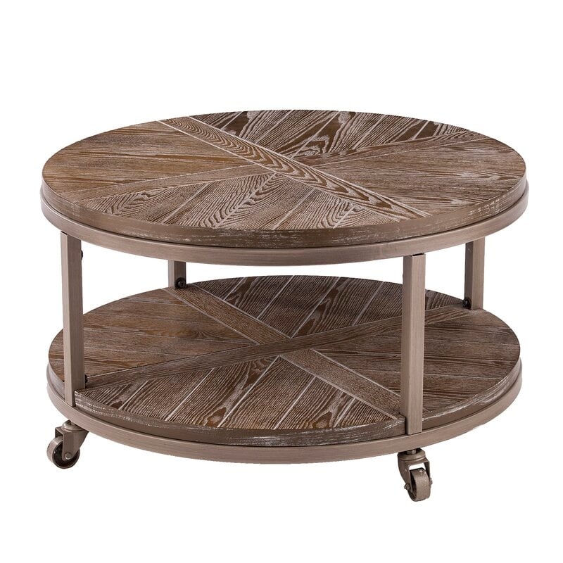 Brien Wheel Coffee Table with Storage - Image 1