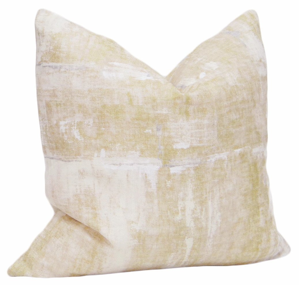 Brushstroke Linen // Blush - 18"Pillow Cover - Image 1